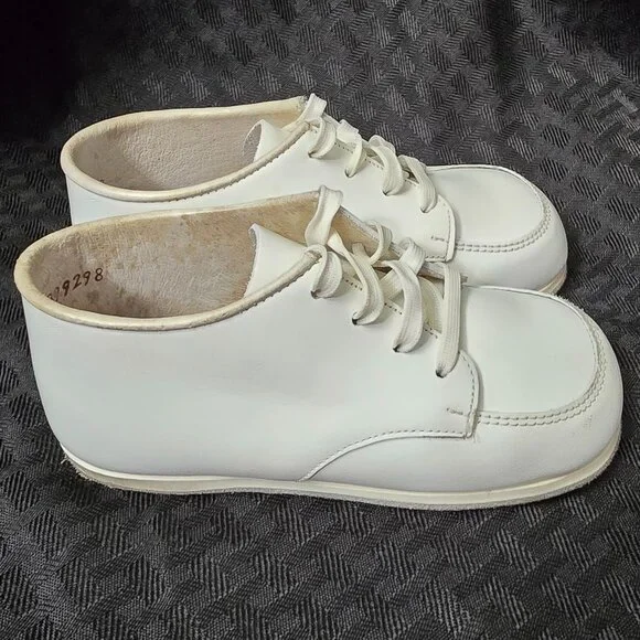 Buster Brown Leather Oxford Shoes Baby Toddler Hi Top White Soft